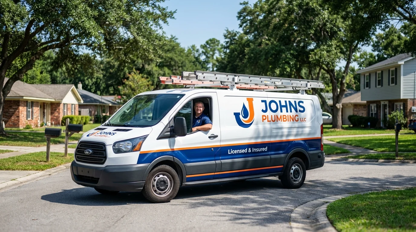 Johns Plumbing LLC service van in Los Lunas, NM