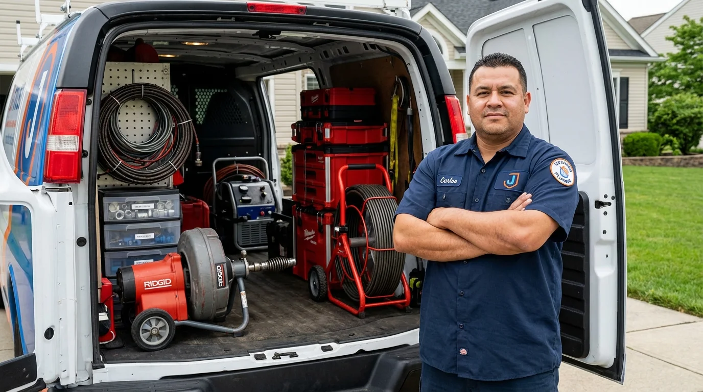 Professional drain cleaning equipment and Johns Plumbing LLC plumber in Los Lunas